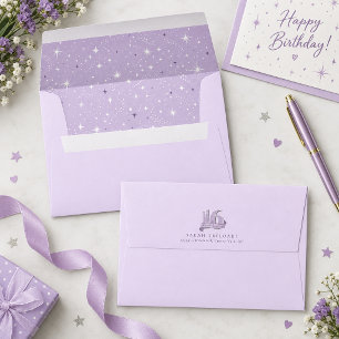 Glitter and Shine Star Pattern Lt Violet ID1333 Envelope