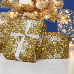 Glitter and snowflakes wrapping paper