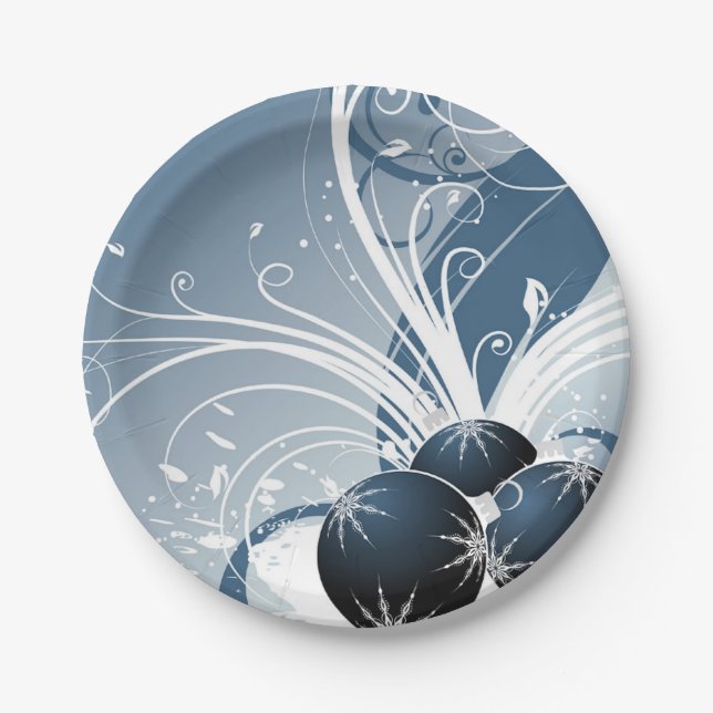 Glitter And Sparkle Ornaments Paper Plate (Front)