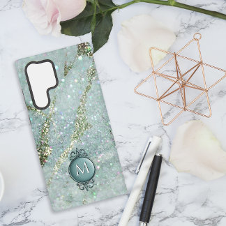 Glitter and Sparkles Gold and Green  Samsung Galaxy Case