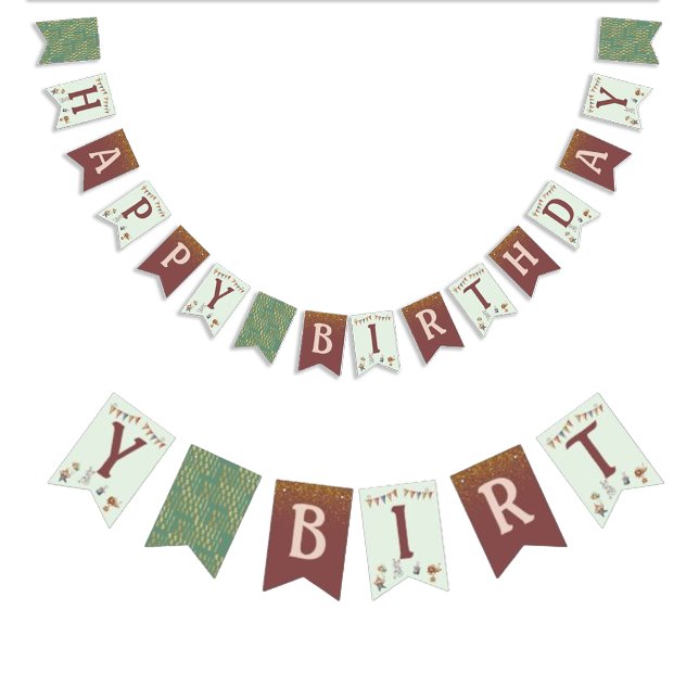 Glitter Animals Circus Kids Birthday Party Bunting (Glitter Animals Circus Kids Birthday Party Bunting Flags)