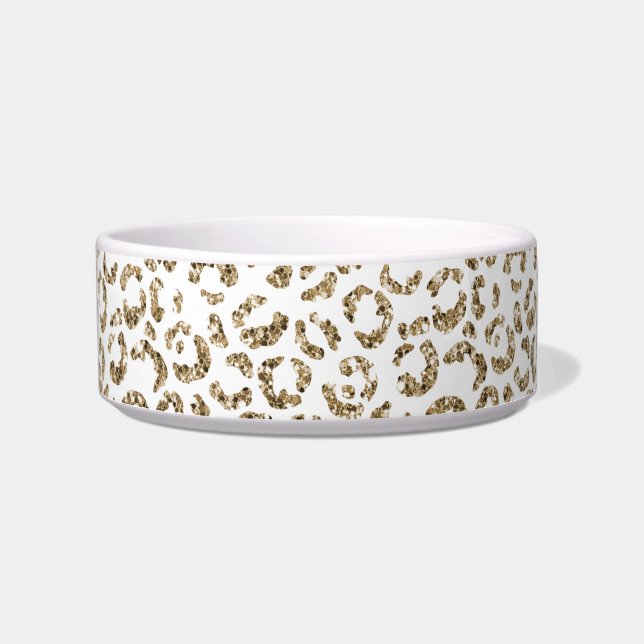 Glitter Antique Gold Leopard Print       Bowl (Front)