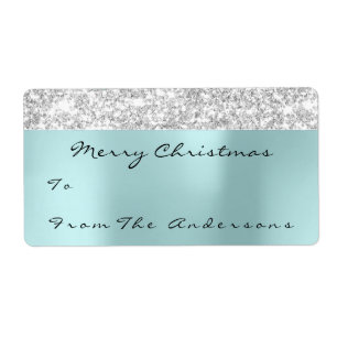 Glitter Aqua Silver Gray Holidays Christmas Season