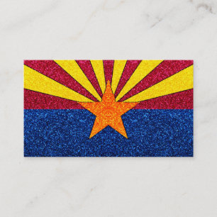 Glitter Arizona flag customisable business cards