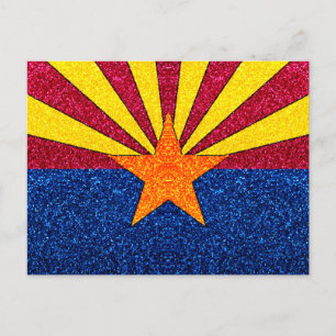 Glitter Arizona flag postcard