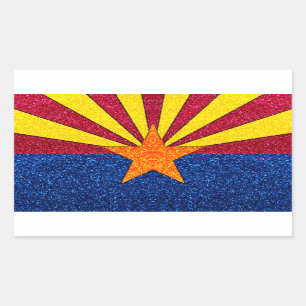 Glitter Arizona flag rectangle stickers