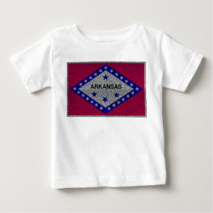 Glitter Arkansas flag baby tshirt