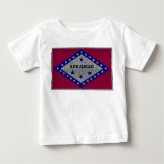 Glitter Arkansas flag baby tshirt