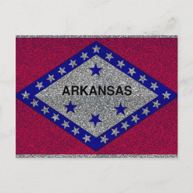 Glitter Arkansas flag postcard (Front)