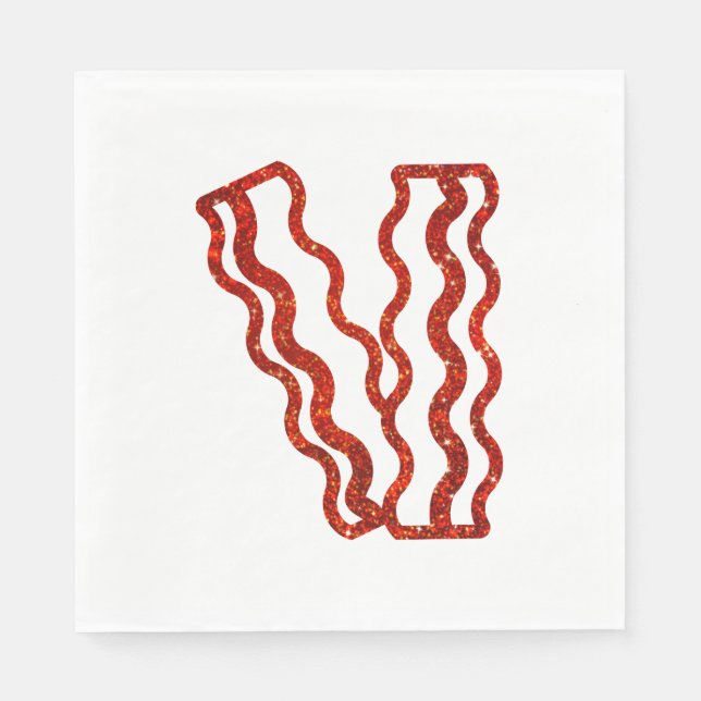 Glitter Bacon Napkins (Front)