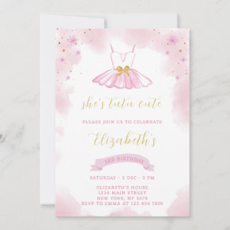 Glitter Ballerina Birthday Invitation