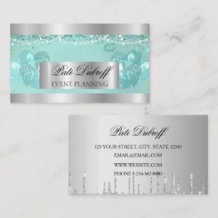Glitter Balloons for Event Planning and Party Business Card