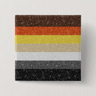 Glitter Bear Pride Flag 15 Cm Square Badge
