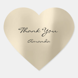 Glitter Beauty Name Bridal Heart Thank Champaigne Sticker