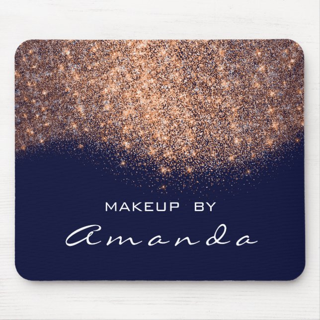 Glitter Beauty Studio Makeup Copper Blue Navy Name Mouse Pad (Front)