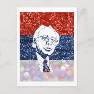glitter bernie sanders postcard