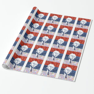 glitter bernie sanders wrapping paper