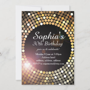 glitter birthday invitation