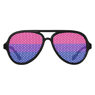 Glitter Bisexual Pride Flag Aviator Sunglasses