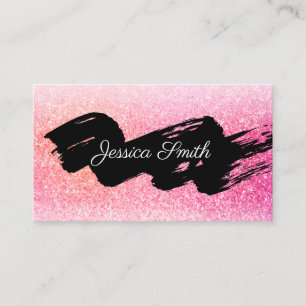 Glitter Black Brushed Business Card