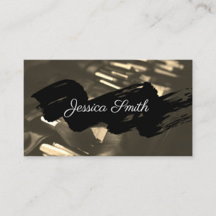 Glitter Black Brushed Makeup Brushes Business Card