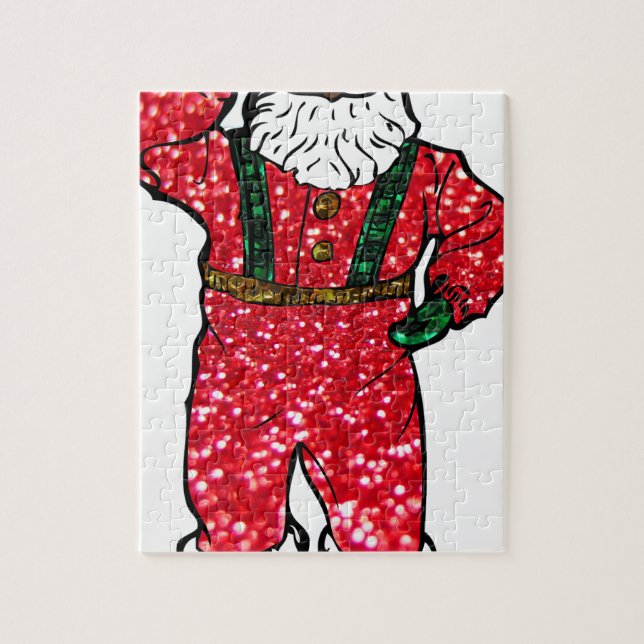 glitter black santa claus jigsaw puzzle (Vertical)