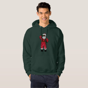 glitter black santa claus xmas hooded sweatshirt