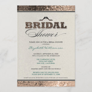Glitter Bling Bridal Shower Invitation (champagne)