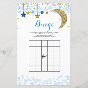 Glitter blue moon Watercolor Bingo Game