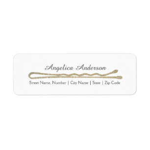 Glitter Bobby Pin Return Address Label