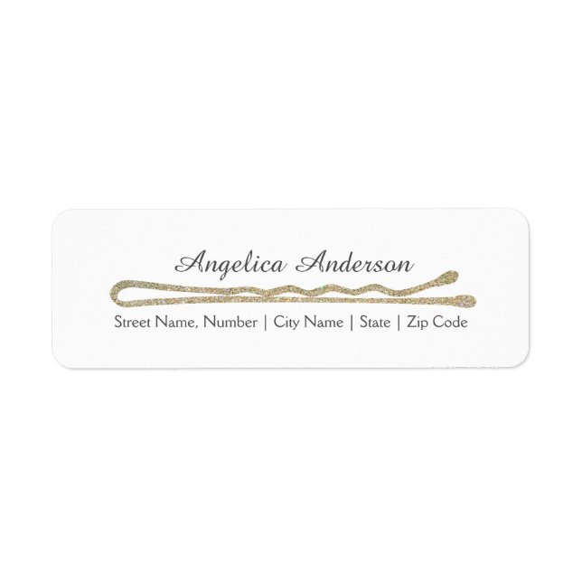 Glitter Bobby Pin Return Address Label (Front)