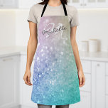 Glitter Bokeh Glamourous Elegant Apron<br><div class="desc">Easily personalise this elegant colourful bokeh glitter pattern with your custom name and/or monogram.</div>