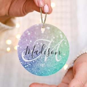 Glitter Bokeh Glamourous Elegant Ceramic Tree Decoration
