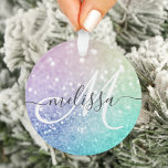 Glitter Bokeh Glamourous Elegant Ornament<br><div class="desc">Easily personalise this elegant colourful bokeh glitter pattern with your custom name and/or monogram.</div>