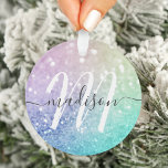 Glitter Bokeh Glamourous Elegant Ornament<br><div class="desc">Easily personalise this elegant colourful bokeh glitter pattern with your custom name and/or monogram.</div>