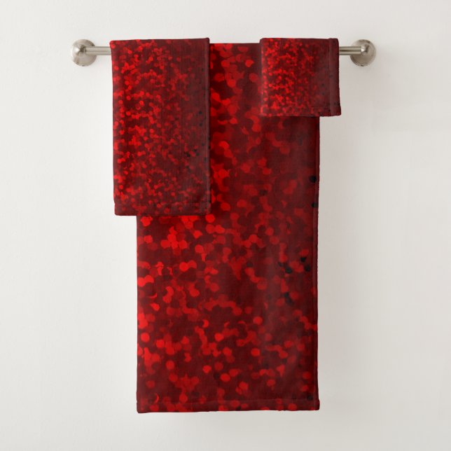 Glitter bokeh sparkle print bath towel set (Insitu)