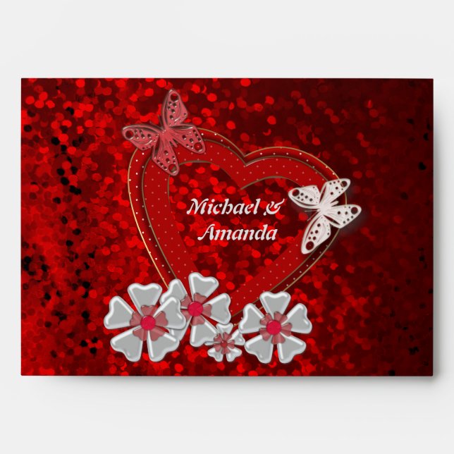 Glitter bokeh sparkle print envelope (Front)