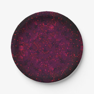 Glitter bokeh sparkle print heart sticker paper plate