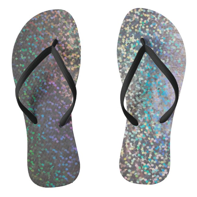 Glitter bokeh sparkle print jandals (Footbed)