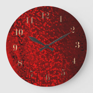 Glitter bokeh sparkle print large clock