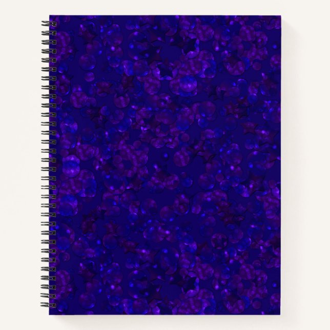 Glitter bokeh sparkle print notebook (Front)