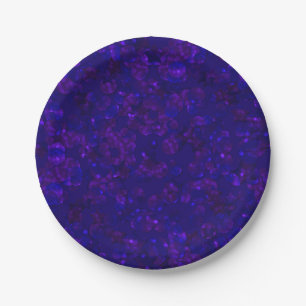 Glitter bokeh sparkle print paper plate