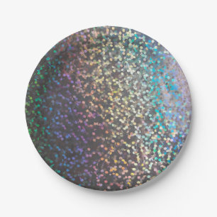 Glitter bokeh sparkle print paper plate