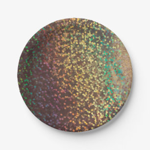 Glitter bokeh sparkle print paper plate
