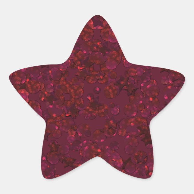 Glitter bokeh sparkle print star sticker (Front)