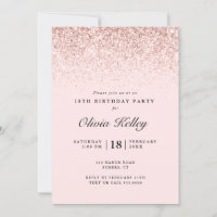 Glitter Border Birthday, Light Pink