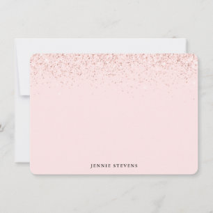 Glitter Border, Blush Pink Personalised Card