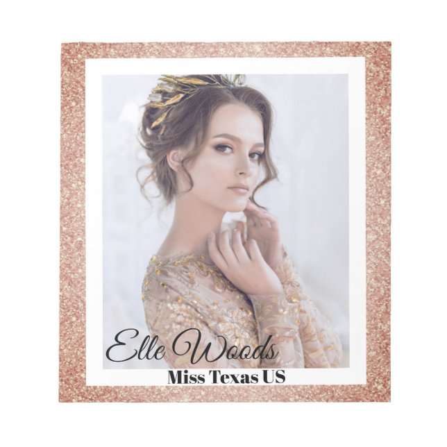 Glitter Border Pageant Autograph Notepad (Front)