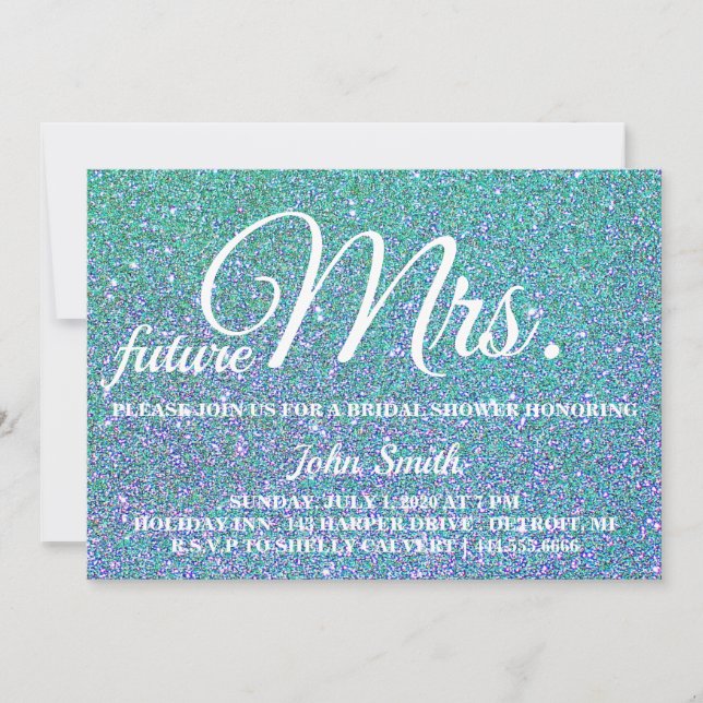 Glitter Bridal Shower future Mrs. Invitation (Front)