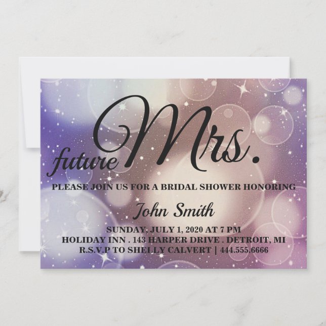 Glitter Bridal Shower future Mrs. Invitation (Front)